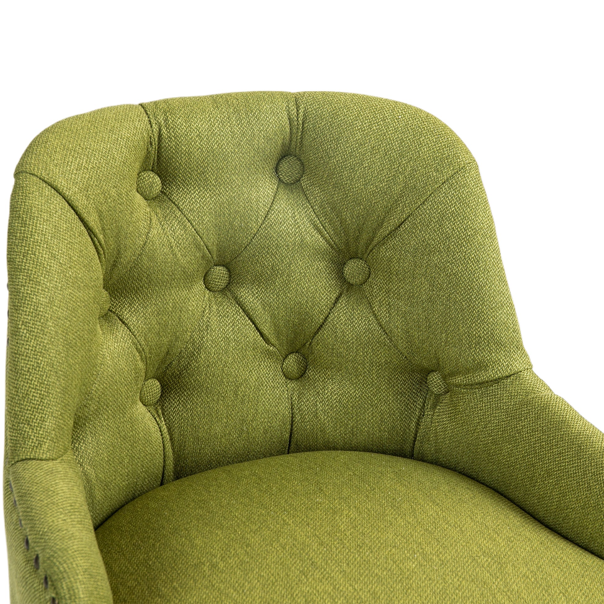 Coolmore Bar Stools Set Of 2 Counter Height Chairs With Footrest For Kitchen, Dining Room And 360 Degree Solid Wood Legs Swivel Bar Stools Set Of 2 Olive Linen Olive Foam Linen