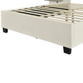 Full Size Upholstered Platform Bed With Big Headboard, Bedroom Furniture, Velvet, Beige Full Beige Plywood
