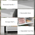 Homcom Upright Freezer, 3.0 Cubic Feet Compact Mini Freezer With Reversible Single Door And Adjustable Thermostat, Small Freezer For Home, Dorm, Apartment, Home Office, White White Steel