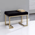 Black And Champagne Ottoman With C Metal Base Black Gold Wood Primary Living Space Solid Black Modern Armless Fabric Metal