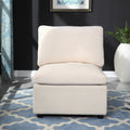 Modern Upholstered Middle Module For Modular Sectional,Sectional Sofa Couch Accent Armless Chair, Chenille Beige Beige Fabric 1 Seat