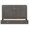 Queen Size Murphy Bed With Built In Charging Station, Antique Grey Box Spring Not Required Queen Antique Gray Wood Pine Wood