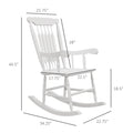 Outsunny Outdoor Wood Rocking Chairs Set Of 2, 350 Lbs. Porch Rockers With High Back For Garden, Patio, Balcony, White White Wood