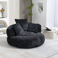 Coolmore Lazy Sofa Durable Comfort Lounger High Back Bean Bag Chair Couch With Three Pillows For Adults And Kids, Indoor & Outdoor, Single Gaming Sofa Chair For Bedroom,Office Black Chenille Black Foam Chenille 1 Seat