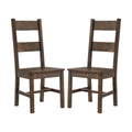 Set Of 2 Wooden Dining Chairs In Rustic Golden Brown Rustic Brown Dining Room Dining Chairs Ladder Back Set Of 2 Mdf