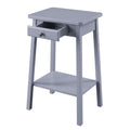Grey End Table With Bottom Shelf Grey Primary Living Space Rectangular Wood