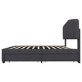 Full Size Upholstered Bed With 4 Storage Drawers,Wood Slat Support, Gray Full Gray Upholstered