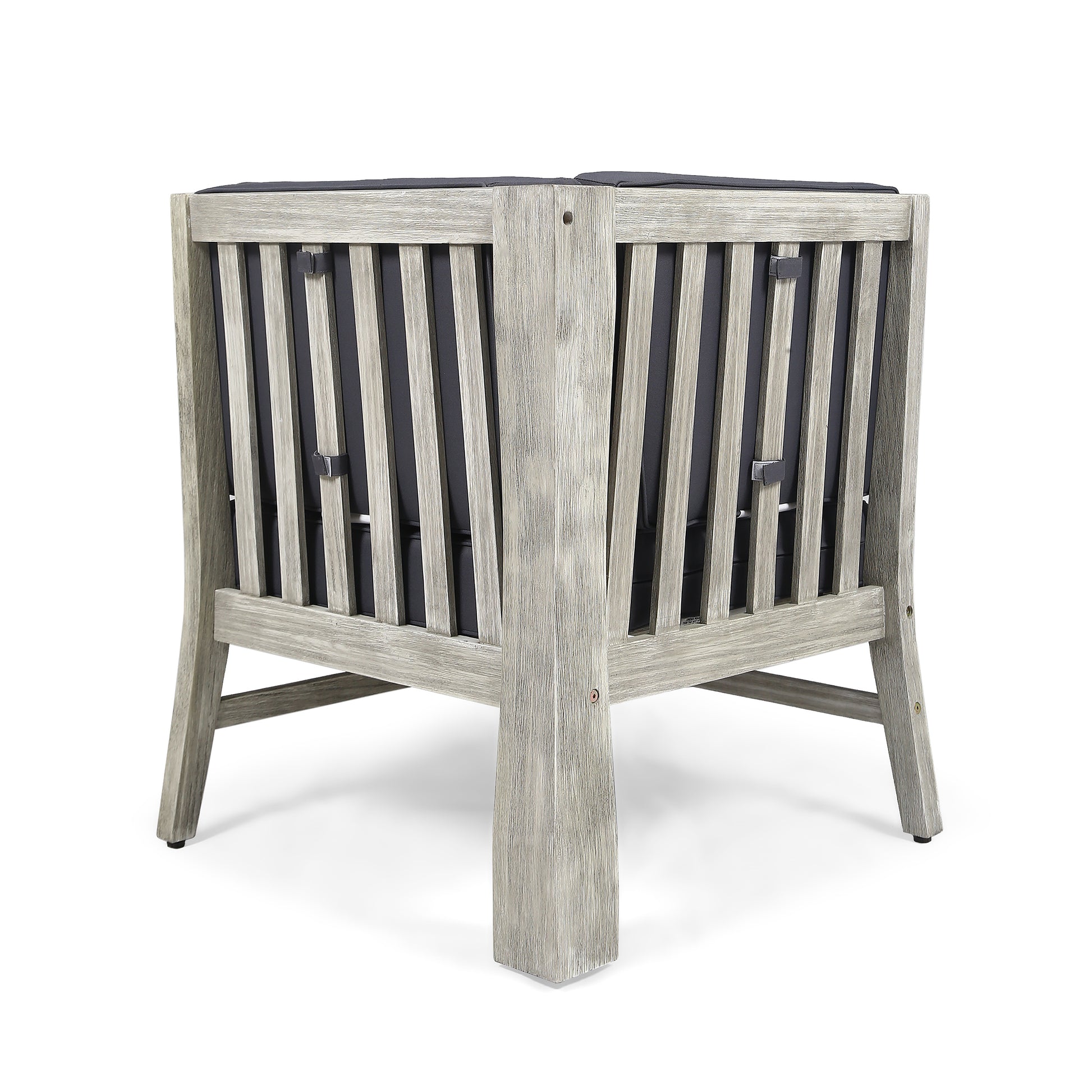Perla Corner Chair, Grey Dark Grey Acacia Wood