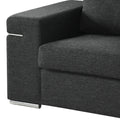 Gianna Black Linen Fabric Arm Chair Black Linen