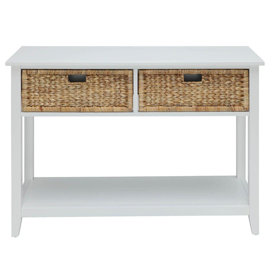 White Console Table With 2 Drawer White White Primary Living Space Traditional Drawers Rectangular Wood