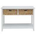White Console Table With 2 Drawer White White Primary Living Space Traditional Drawers Rectangular Wood