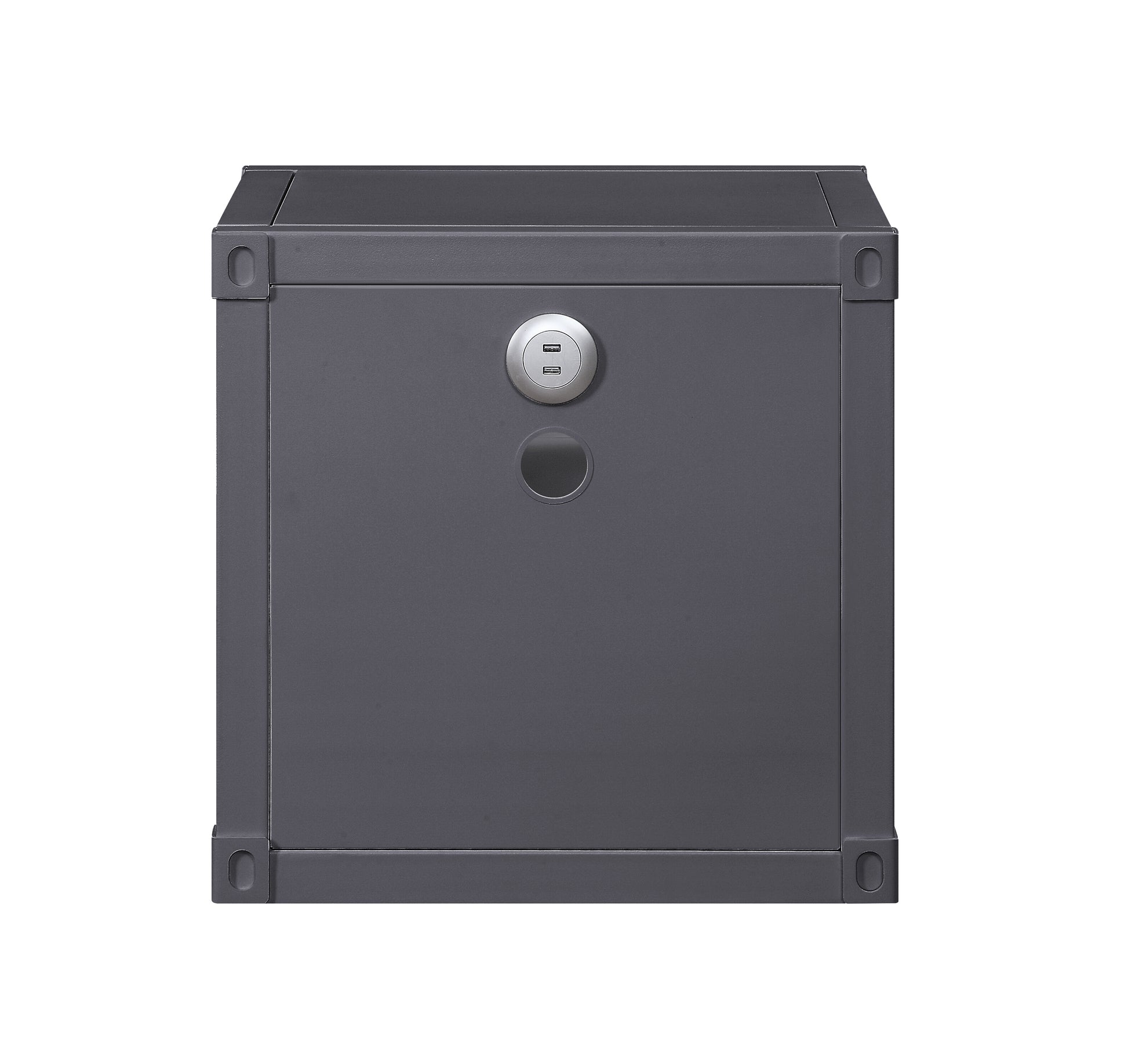 Gunmetal Nightstand With Open Shelf Gunmetal Bedroom Rectangle Contemporary,Industrial Shelf Metal