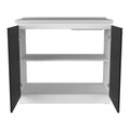 Freestanding Sink, Double Door Cabinet, Two Shelves, White Black Multicolor Solid Wood Mdf Engineered Wood