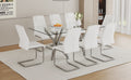 Table And Chair Set.Large Minimalist Rectangular Glass Dining Table For 6 8 With 0.39