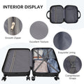 4 Piece Hard Shell Luggage Set,Carry On Suitcase With Spinner Wheels,Family Luggage Set,Black 12 20 24 28In Black Abs