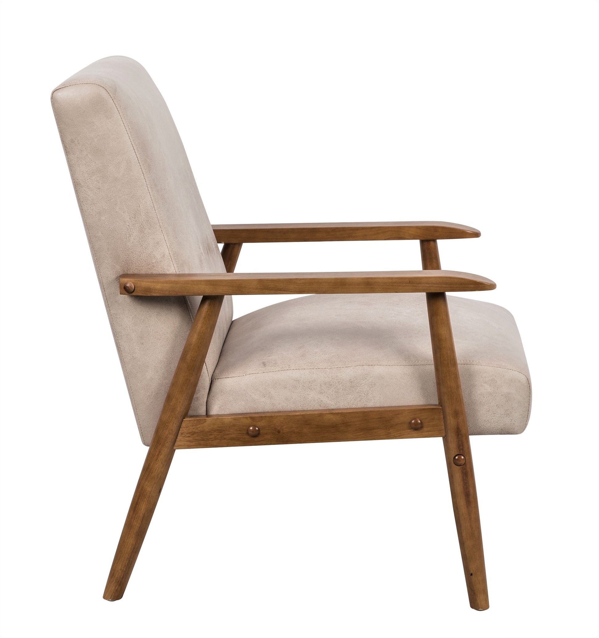 25.38'' Wide Classic Mid Century Modern Arm Chair, Light Camel Light Camel Microfiber