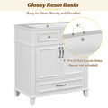 30'' Bathroom Vanity With Resin Sink, Solid Wood Frame Bathroom Storage Cabinet With Soft Closing Doors, Retro Style, White Same As Sw000118Aak White Bathroom Modern Solid Wood Mdf Resin