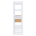 Open Style Wardrobe With Hanging Rails, Shelves And Drawers, White White Metal & Wood