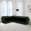 L Shaped Modular Sectional Corner Sofa Couch, 6 Seat Modular Sectional Sofa With Chaise For Living Room, Adjustable Arms And Backs Green Green Polyester 6 Seat