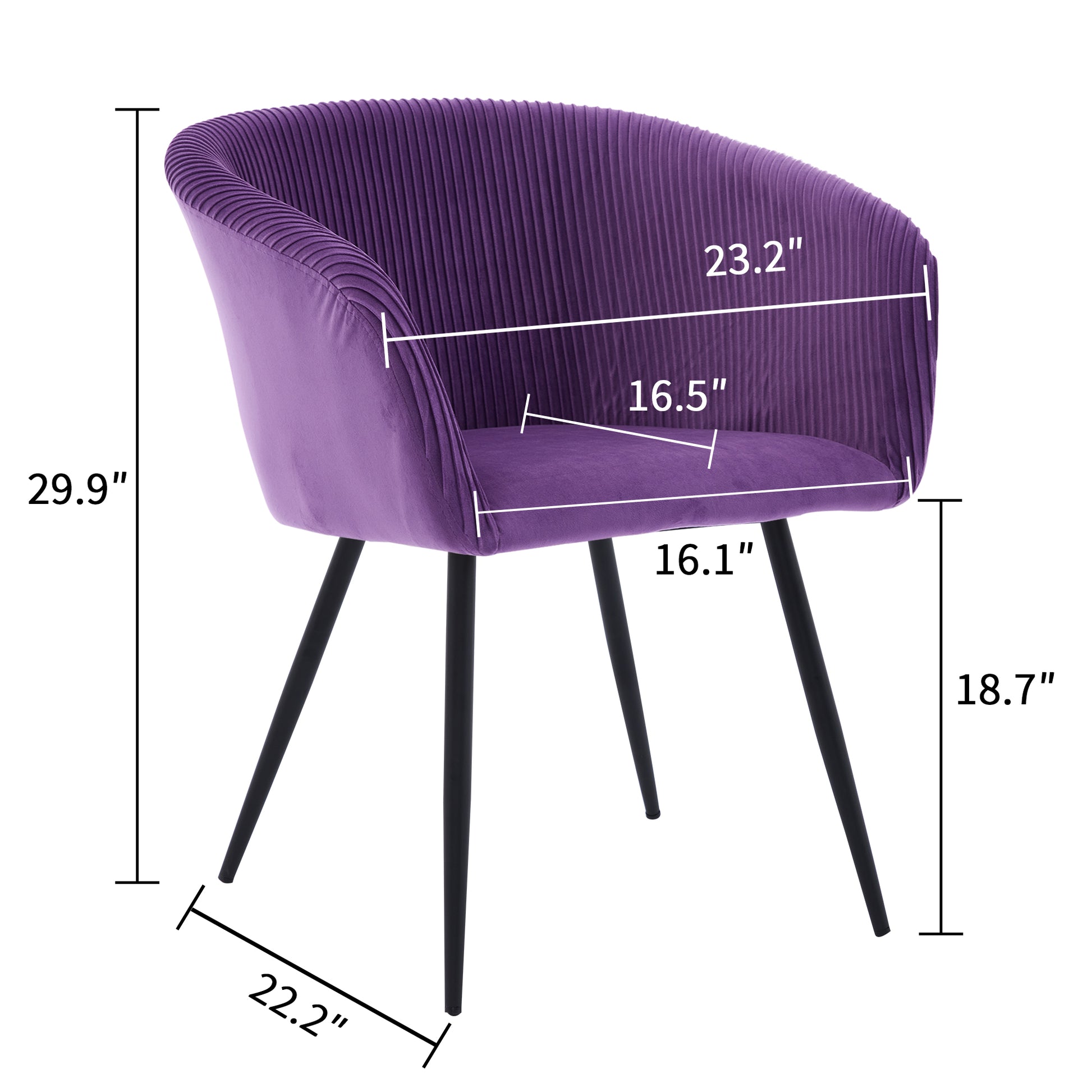 Ts Stripe Dinding Chair Purple Velvet