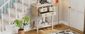 Narrow Console Table, Slim Sofa Table With Three Storage Drawers And Bottom Shelf Beige Beige Solid Wood Mdf