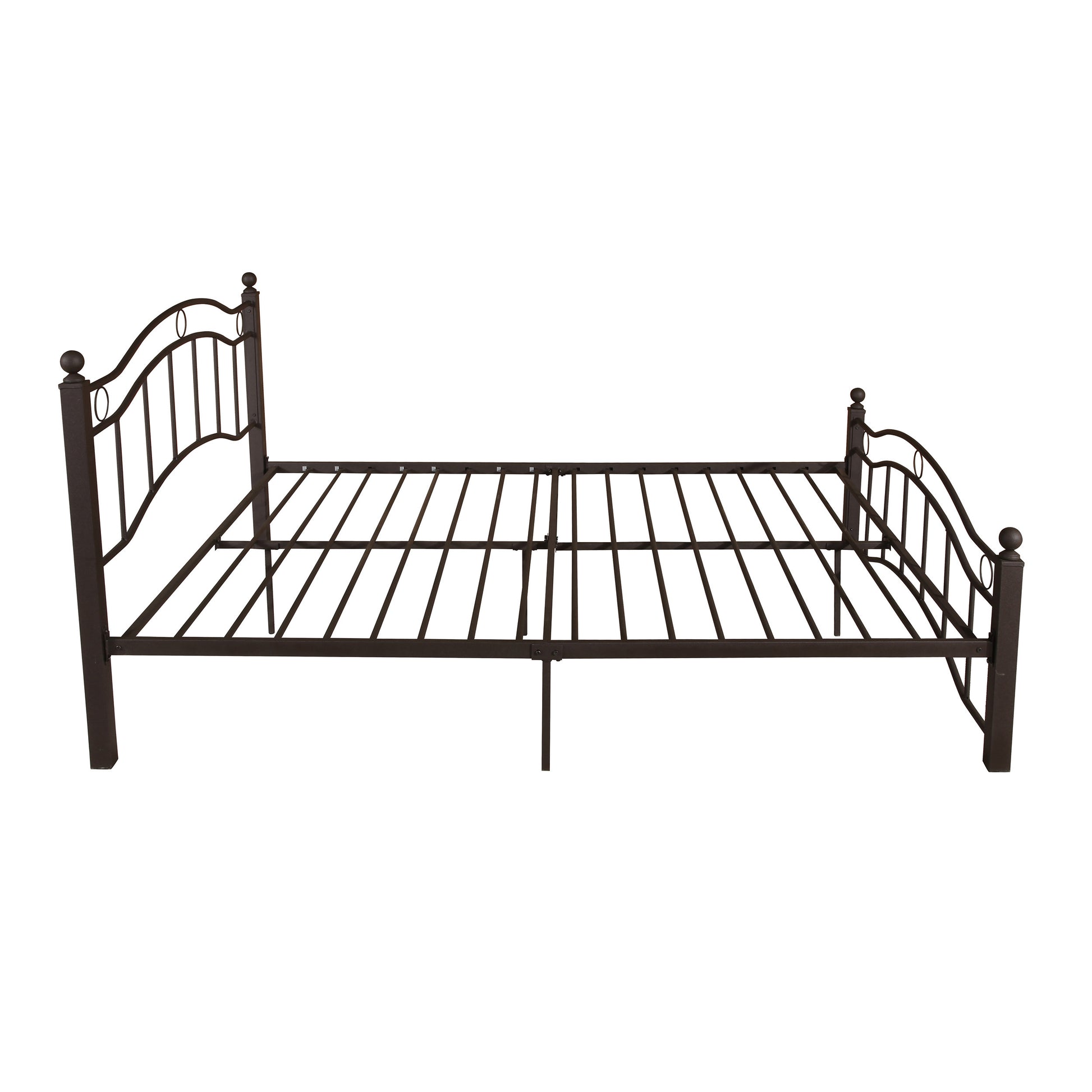 King Size Metal Bed Frame, Under Bed Storage Space, No Box Spring Needed, Durable Use, Copper King Copper Iron