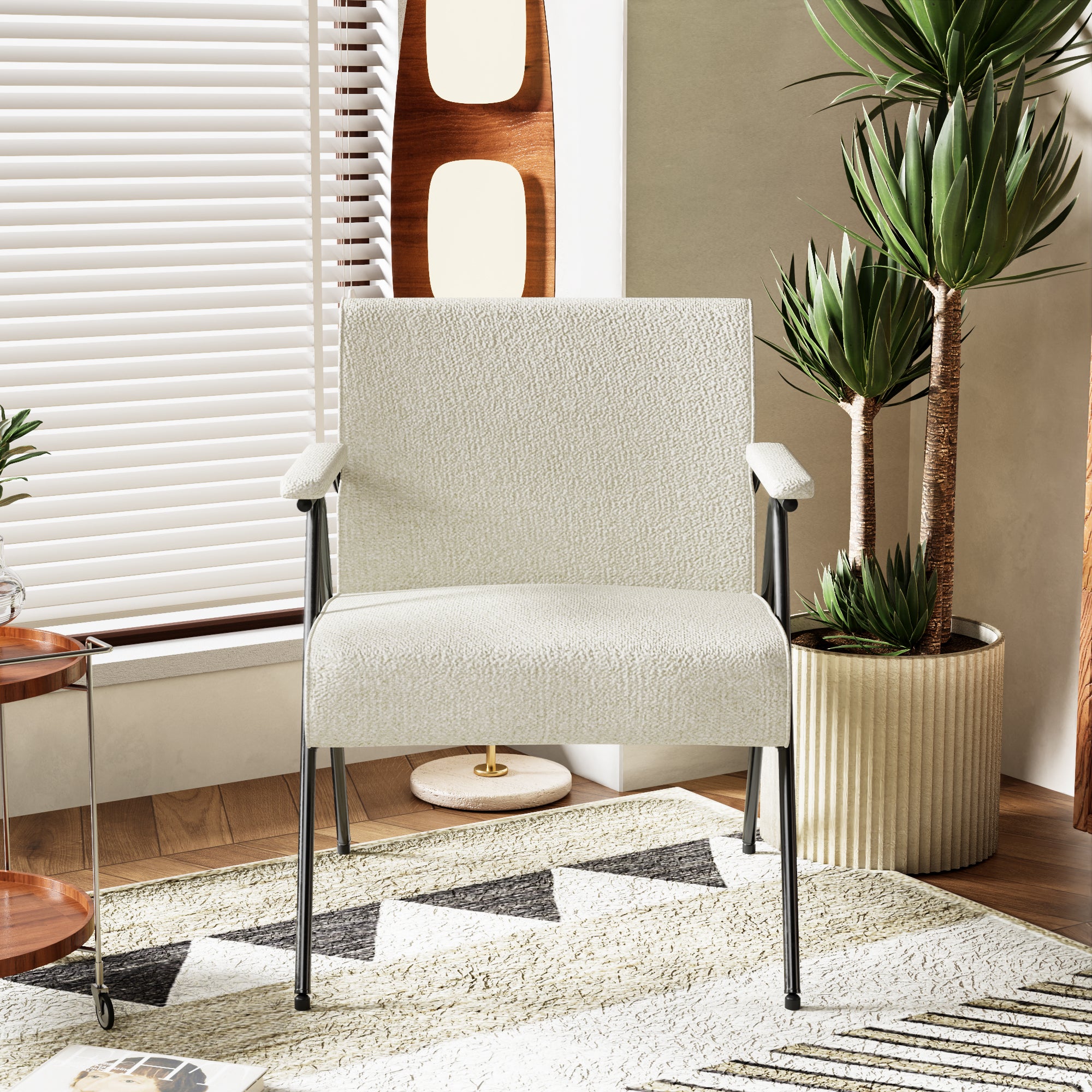 Fx P91 Wt Sofa Chair Modern White Accent Chair With Metal Frame Stylish Upholstered Single Sofa, Perfect For Living Room, Bedroom, And Office Decor Temu Suitable White Linen