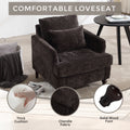 Coolmore Wood Frame Armchair, Modern Accent Chair Lounge Chair For Living Room,Tufted Club Chair, Mid Century Modern Arm Chairs With Studded, Solid Wood Frame, For Bedroom, Reading Black Chenille Black Chenille
