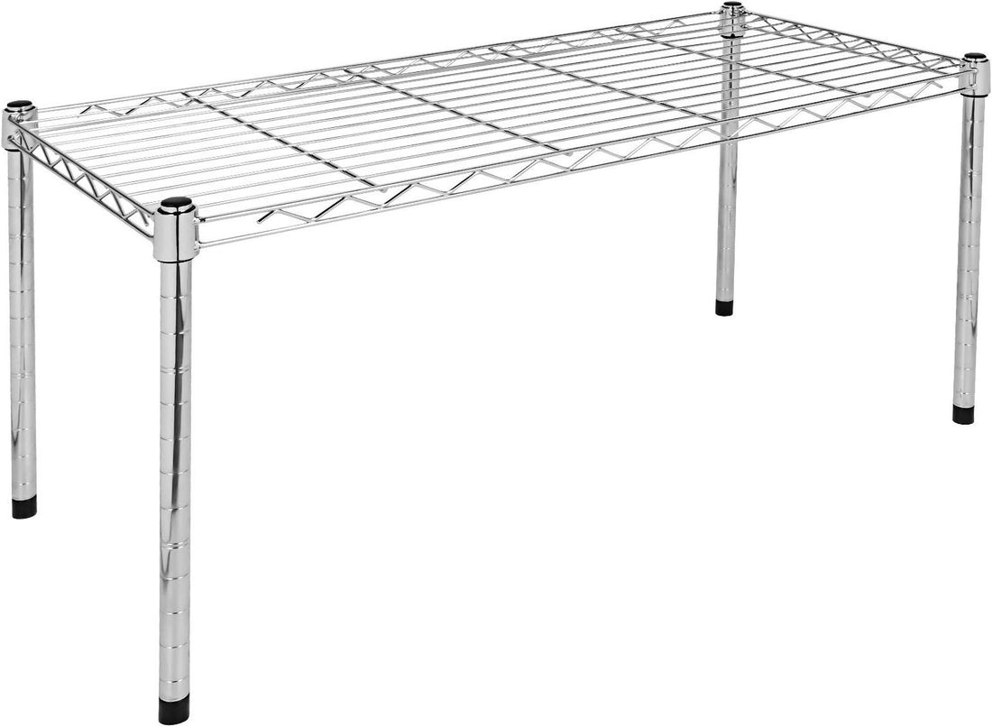 1 Tier Shelving Unit, 29.92" W X 13.78" D X 14.96" H Steel Organizer Wire Rack, Chrome Chrome Steel
