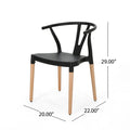 Plastic Dining Chair Set Of 2 Black Polypropylene
