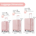 Luggage Sets 3 Piece 20 24 28 , Expandable Carry On Luggage With Tsa Lock Airline Approved, 100% Pc Hard Shell And Lightweight Suitcase With Front Pocket And Spinner Wheels Pink Pc