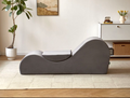 Solace Chaise Lounge Chair Relaxation, Ergonomic Design With Soft Yet Firm High Density Foam Core, Removable Machine Washable Cover, Grey Grey Polyurethane
