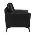 41 Inch Modern Accent Chair, Double Track Arms, Foam Cushioning, Black Black Wood