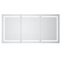Smart Led Medicine Cabinet With Gfci Outlet & Blum Hinges, Buil Built In High Power Outlet ,72*36 Inchstepless Dimming & Anti Fog,Integrated Design,Multifunctional Bathroom Storage Silver Aluminium