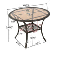 Table Antique Brown Rattan Glass