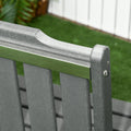 Outsunny Outdoor Bench, 2 Person Park Style Garden Bench With All Weather Hdpe, 704 Lbs. Weight Capacity Porch Bench With Slatted Back & Armrests, Dark Gray Dark Gray Plastic