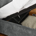 King Size Storage Upholstered Hydraulic Platform Bed With Integrated Headboard, Chenille Fabric, Gray King Gray Bedroom Luxury,Modern Chenille Chenille