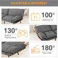 Sofa Bed, Living Room Sofa Bed, Folding Furniture, Convertible Full Size Sofa With Adjustable Back And Armrests, Linen, Dark Grey Gray Linen 3 Seat