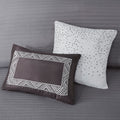 6 Piece Reversible Jacquard Quilt Set With Throw Pillows Grey Taupe Full Queen Grey Taupe Cotton