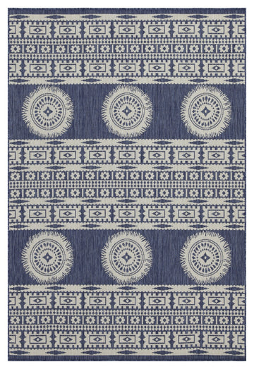 Sunshine Gc Har2022 Blue 5 Ft. 3 In. X 7 Ft. 3 In. Indoor Outdoor Area Rug Blue Polyester Polypropylene