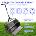 Compost Spreader Peat Moss Spreader With Upgrade T Shaped Handle For Planting Seeding Durable Lightweight Metal Mesh Spreader For Lawn Garden Care Manure Spreaders Black Black Iron