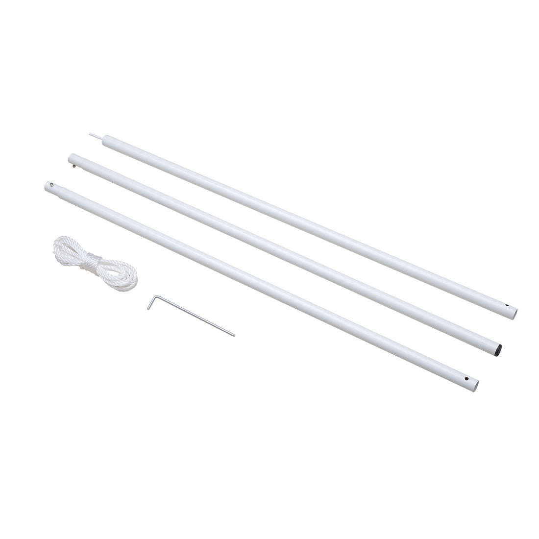 Outsunny Sun Sail Shade Canopy Adjustable Installation Pole Pipe Kit White Dark Grey Iron
