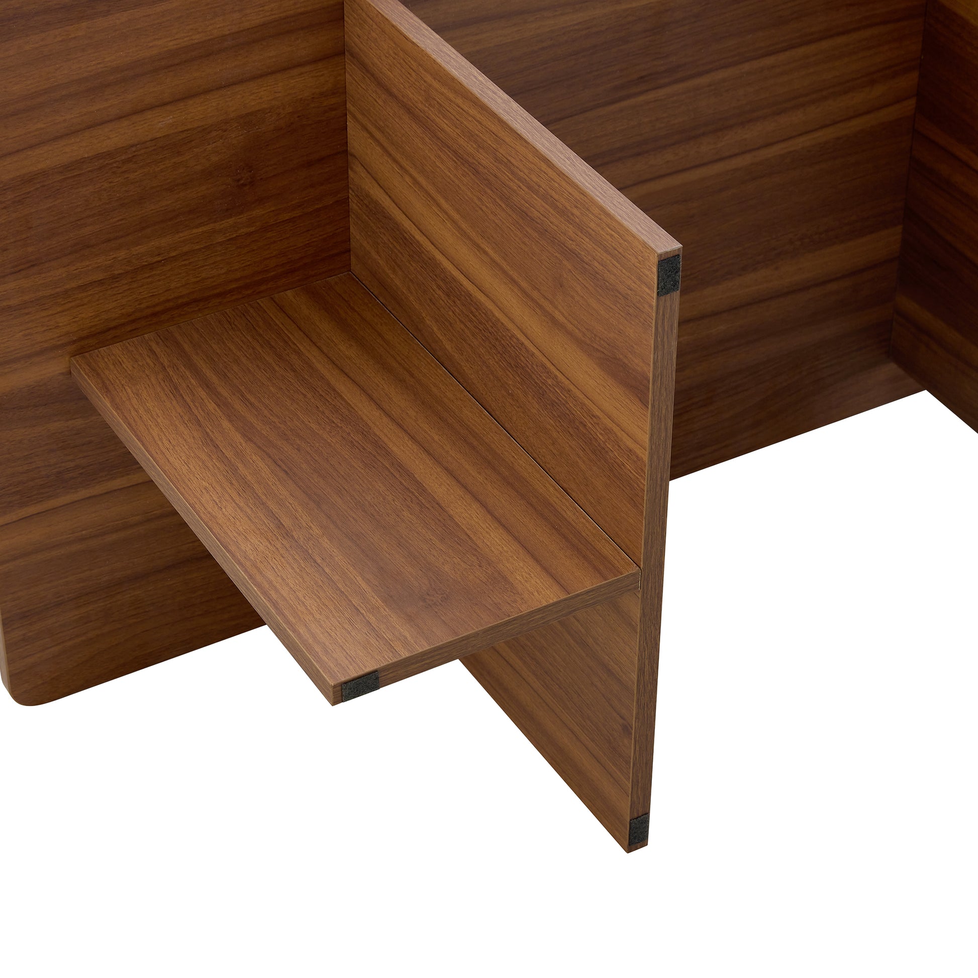 44.8 Inch Walnut Wood Grain Mdf Coffee Table Modern Luxury, Stable Triangular Support.The Coffee Table Is Made Of Medium Density Fiberboard Material And Is Suitable For Living Rooms, Bedrooms,Etc.