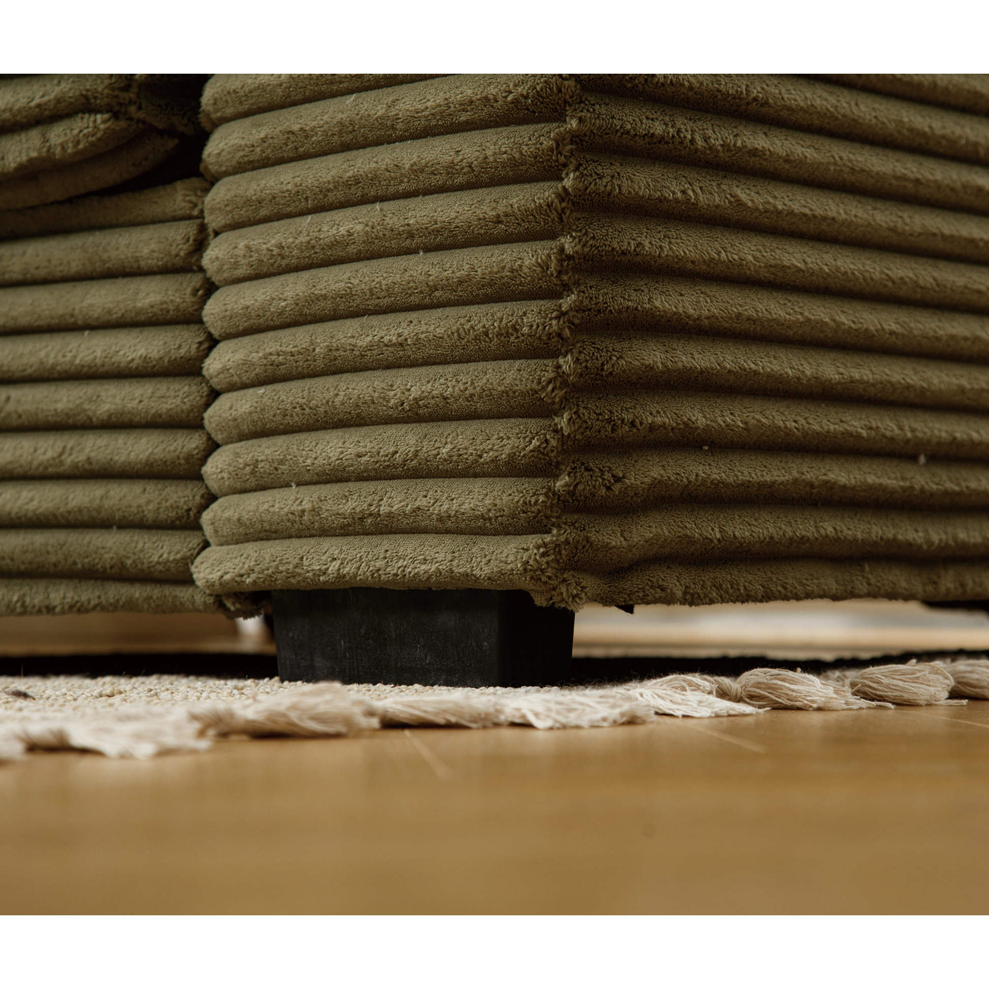 Arrived Oversized Two Piece Couches, L Shaped Sofa, Corduroy, Left Chaise Daybed,With Armrests,Eight Throw Pillows,Corner Sofa,Easy To Assemble, Green Green Polyester Wood Primary Living Space Medium Soft Pillow Back Modern Square Arms Wood 3 Seat