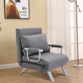 Homcom Single Person Folding 5 Position Convertible Sofa Bed Sleeper Chair Chaise Lounge Couch W Pillow & Steel Frame For Home Office, Light Grey Light Grey Fabric 1 Seat