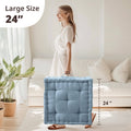 Poly Chenille Square Floor Pillow Cushion 24X24
