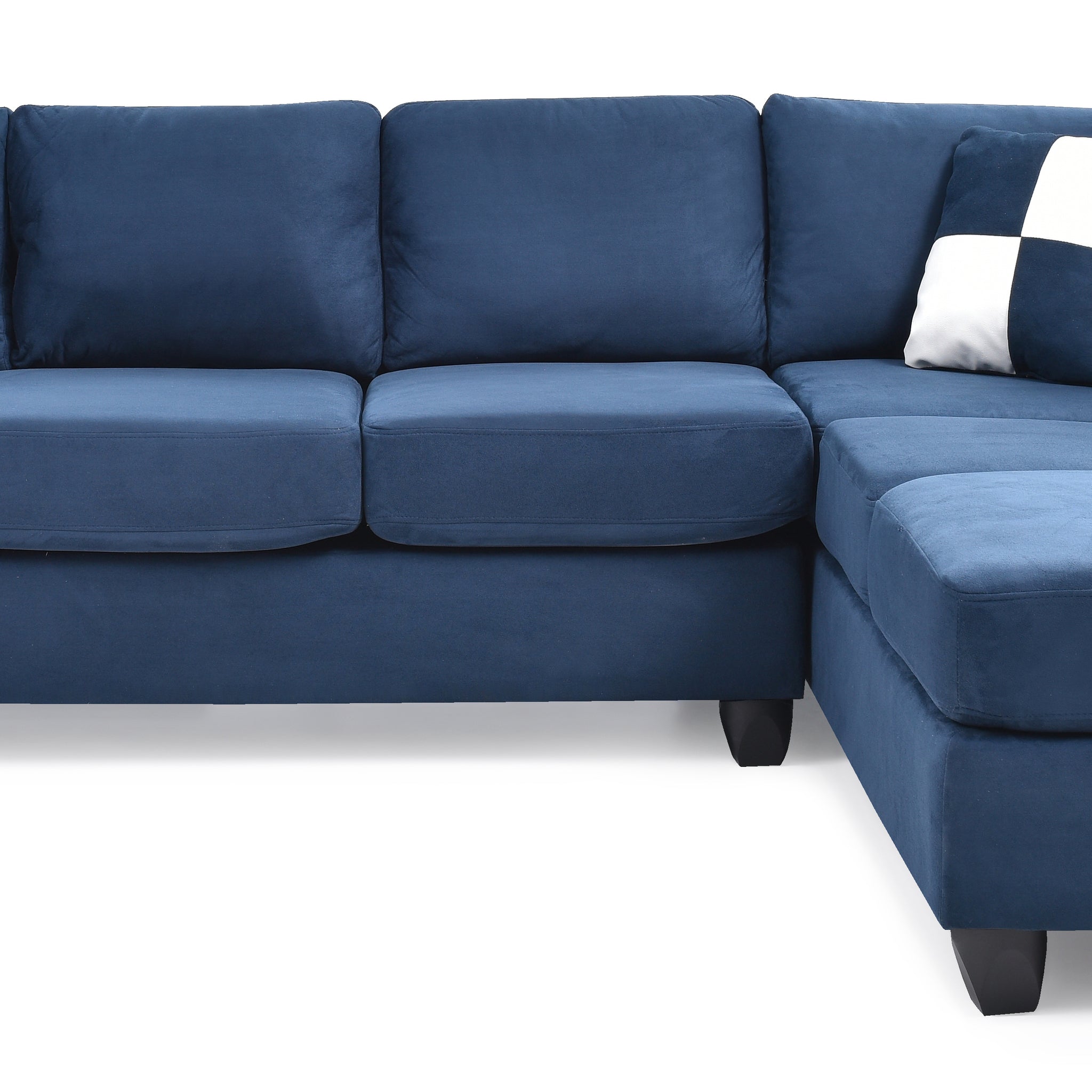 Malone G630B Sc Sectional Without Ottoman Navy Blue Navy Blue Foam Microfiber 3 Seat