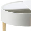 White And Natural Coffee Table With Hidden Storage White Primary Living Space Pine Round Wood