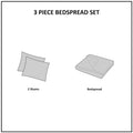 3 Piece Reversible Bedspread Set Khaki Full Queen Queen Khaki Microfiber