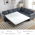Arrived Sleeper Sofa, 2 In 1 Pull Out Couch Bed,6 Seater Sofa Bed, L Shaped Sleeper Sectional Sofa Couch,Riveted Sofa,104'' Large Combined Sofa Bed In Living Room, Dark Gray Gray Polyester Wood Primary Living Space Medium Soft Cushion Back Modern
